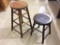Lot of 2 Various Size Primitive Stools