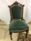 Dark Green Upholstered Victorian Parlor Chair