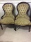 Pair of Matching Green Upholstered Victorian