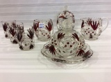 Lot of 7 Old Red & Bohemian Glass