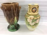 Lot of 2 Including Nippon Hand Painted Rose
