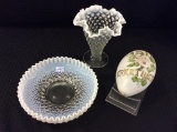 Lot of 3 Including Fenton White Opalescent