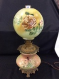 Dbl Globe Floral Paint Electrified Lamp