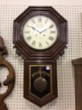 Lg. Wall Hanging New Haven Clock Co. Keywind