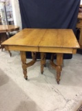 Square Antique Dining Table w/ 2 Leaves