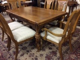Very Nice Pull Out End Leaf Wood Dining Table