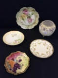 Lot of 5 Hand Painted Floral Pieces