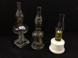 Lot of 3 Various Miniature Kerosene Lamps