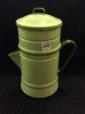 Green Enamelware Coffee Pot