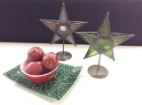 Group Including 2 Star Design Candle Holders,