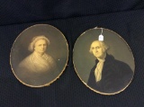 Oval Pictures of George & Martha Washington