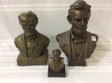 Group of 3 Lincoln & Robert E Lee Statues