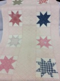 Pink & White Star Design Quilt