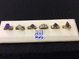 Lot of 6-925 Ladies Costume Jewelry Gold Rings