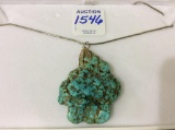 Vintage Turquoise  Mountain Natural Stone Pendant