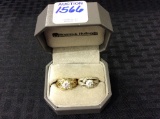 Lot of 2 Ladies 10 K Gold & Silver Rings