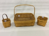 Lot of 3 Longaberger Baskets Including