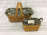 Lot of 2 Longaberger Baskets w/ Liners &