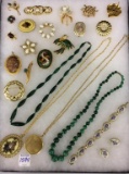 Group of Ladies Gold Costume Jewelry Including