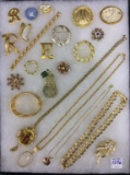 Group of Ladies Gold Costume Jewelry