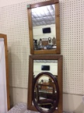 Lot of 3 Wood Framed Mirrors