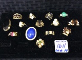 Collection of 14 Ladies Costume Jewelry Rings