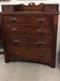 Antique Wood 4 Drawer Dresser w/ Hanky Boxes