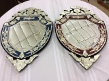 Lot of 2 Ornate Art Deco Mirrors-One Blue