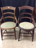 Lot of 2 Antique Walnut Hip Hugger Chairs w/