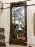 Tall Round Victorian Wood Framed Mirror