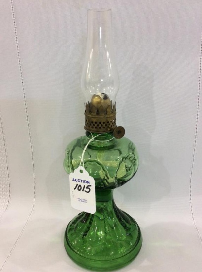 Mini Emerald Green Pedestal Kerosene Lamp w/