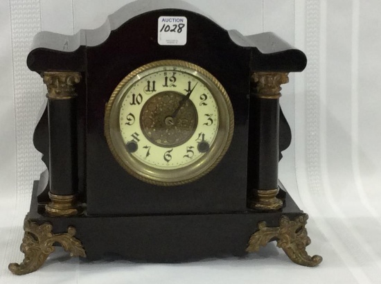 Iron New Haven Keywind Antique Mantle Clock
