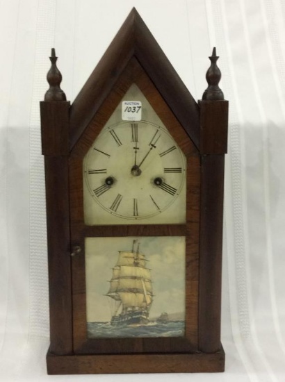 Ingraham Keywind Antique Steeple Clock