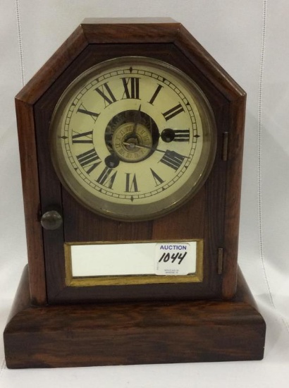 Sm. Seth Thomas Keywind Wood Case Clock