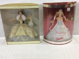 Lot of 2 Happy Holiday Barbies Including