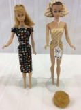 Lot of 2 Vintage Barbies & One Blond Wig