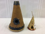 Lot of 2 Tee-Pees (Approx. 4 1/2 Inches & 9 Inches