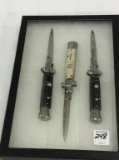 Lot of 3 Italy Push Button Knives (Showcase Not