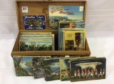 Wood Box Filled with Approx. 170 Florida Postcards