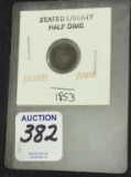 Rare 1853 Silver Seated Liberty Half Dime Coin