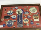 Showcase Filled w/ of Political Pins & Buttons