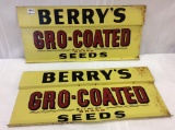 Lot of 2 Adv. Tin Signs Berry's Gro-Coated