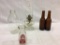 Lot of 5 Including Glass Finger Hold Kerosene Lamp