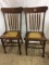 Lot of 2 Matching Pressed Back Cane Seat