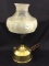 Electrified Brass Lamp w/ Frosted Glass
