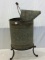 Lg. Galvanized Pour Spout Can w/ Iron Pedestal