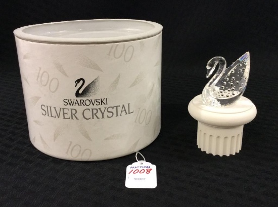 Swarovski Silver Crystal Swan-Signed-100th Silver