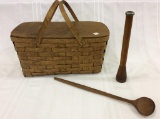 Picnic Basket w/ Picnicware Dishes-