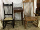 Lot of 3 Furniture Pieces Including Sm. Black