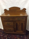 Antique Wood Commode Cabinet